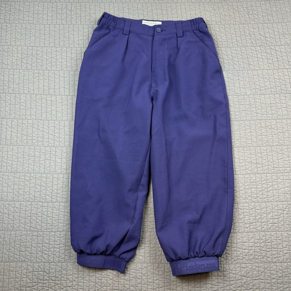 GolfKnickers.com Golf Knickers Pants Men's 30 Purple Pleated Polyester Pockets‎